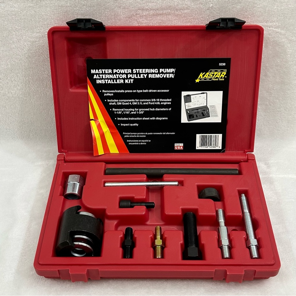 KASTAR Master Power Steering Pump Alternator Pulley Remover Installer Kit & Case